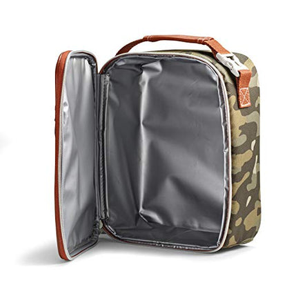 Foundry by Fit & Fresh, Thayer Adult Insulated Lunch Bag with Side & Front Pouches, Complete Lunch Kit Includes Stainless Steel Tumbler & 2 Containers, Camo - color: Camo, style: Lunch Bag with Containers and Water Bottle