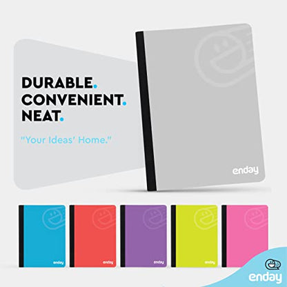 Enday Composition Notebooks Wide Ruled Paper, Grey Hard Cover Composition Notebook, Premium Lined Composition Books, 100 Sheets Ruled Notebook - color: Grey, style: Wide-Ruled