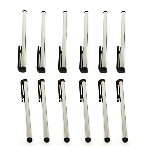 ASC 12 x Stylus Pen 4 Inch Stylus for iPhone 7 6, Samsung, Ipad, iPod, and All Touch Screen Devices - 1 Dozen - color: Silver