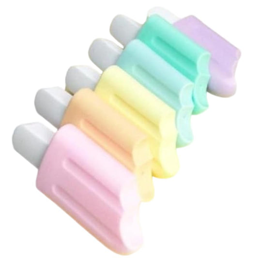 6 Pcs Mini Highlighter Cute Ice Shaped Marker Pen for School Office Supplies Writing Stationery Attractive and Fashion Liquid Highlighters Markers and Highlighters