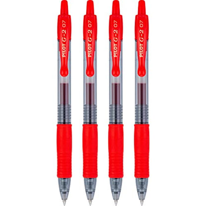 PILOT G2 Premium Gel Roller Pens,Fine Point 0.7 mm,Red Pens - Ideal for School,Journaling & Office Writing,(Pack of 8) - color: Red (Pack of 8)