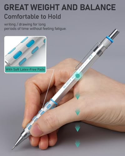 Nicpro 30PCS Black Metal Mechanical Pencil Set in Leather Case Blocky Gear 40PCS Metal Mechanical Pencil Set in Leather Case