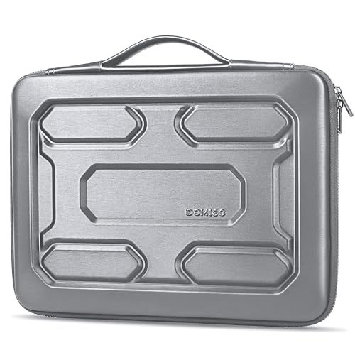 DOMISO 15.6 inch Laptop Sleeve with Handle Shockproof Waterproof EVA Protective Case for 15.6" Yoga 720 IdeaPad 310 320 ThinkPad T570/Legion 5 Gen 6/HP Envy 15/15.6" Notebooks, Silver - color: Silver, size: 15.6 inch