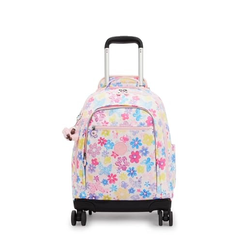 Kipling New Zea Printed 15" Laptop Rolling Backpack - color: Flower Stamp