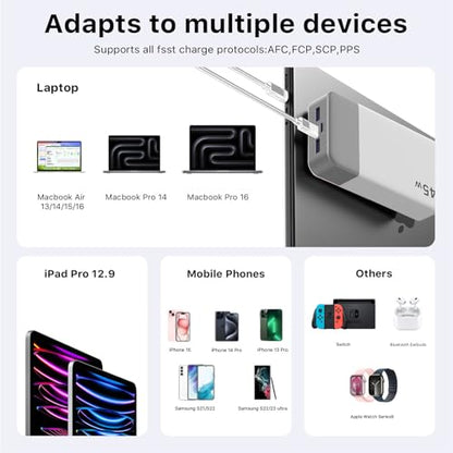 NOBIS Portable Charger, 20000mAh Power Bank, 45W Power Bank Fast Charging, Battery Pack with C to C Cable, Battery Bank with Digital Display for iPhone Android Laptop etc (White) - color: White