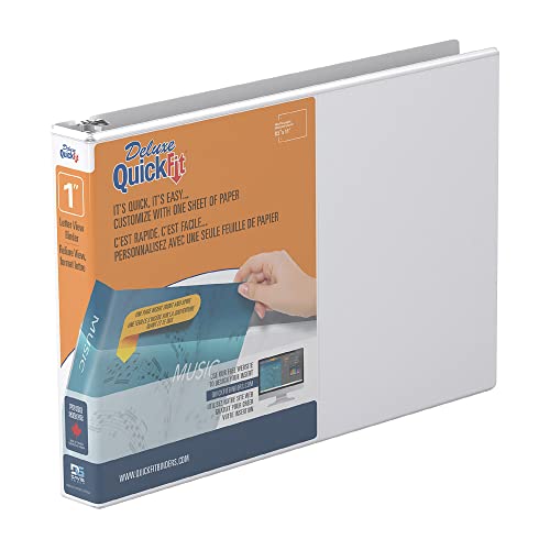 QuickFit Heavy-Duty Landscape 3-Ring Binder, Round Ring, 8 1/2 Inches by 11 Inches, 1 Inch, White - size: 1 Inch, style: Single Binder