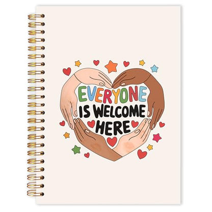 Diversity Inclusion Teachers Spiral Notebooks, Everyone is Welcome Here Equality Journal for Writing, End of Year Teacher Appreciation Gifts Notebook for Note Taking, 5.5x8.3 Inch - color: Diversity Inclusion Teachers