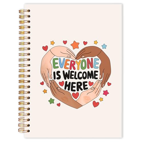 Diversity Inclusion Teachers Spiral Notebooks, Everyone is Welcome Here Equality Journal for Writing, End of Year Teacher Appreciation Gifts Notebook for Note Taking, 5.5x8.3 Inch - color: Diversity Inclusion Teachers