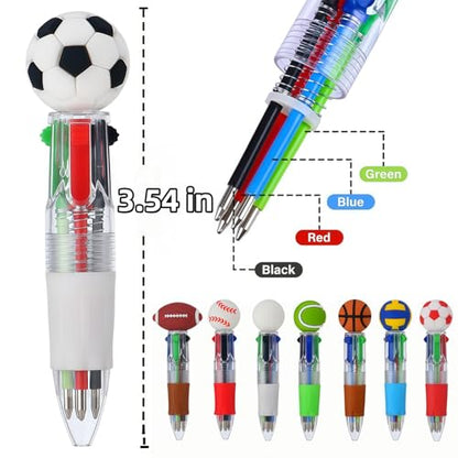 Oneshow Sports Party Favors Mini Pens, 4-in-1 Soccer Baseball Ballpoint Pen | Cool Sports Soccer Goodie Bag Stuffers, Bulk Back to School Supplies for Students, Classroom Rewards Birthday Gifts 28PCS - style: Sports-28PCS