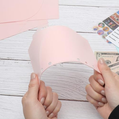 Mogoostry 12pcs Pink A6 Binder Pockets Cash Envelopes Pink Divider Pocket with 6Tabs and Label Sticker A6 Budget Sheet Sleeves Two Pockets Folder Binder Inserts Money Organizer - color: 12pcs Pink Envelope