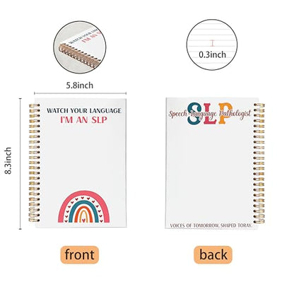 VNWEK SLP Speech Language Pathology Spiral Notebook Journal 5.5x8.3 Inch, Speech Therapy Gifts Journal for Therapist, Boho Rainbow Mental Health Lined Hardcover Spiral Notebook - color: lz-notebook-4