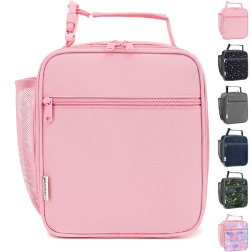 GYEUKHAM Lunch Box for Kids Boys Girls Men Women, Insulated Small Soft Cooler Lunch Bag Kit for School Work Picnic Travel - Reusable Portable lunchbox, Pink - color: Pink