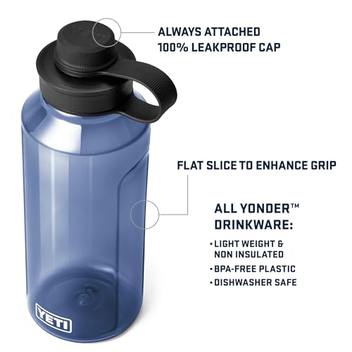 YETI Yonder Water Bottle with Yonder Tether Cap, Lightweight, Leakproof and BPA-Free - color: Clear, size: 50 Ounces