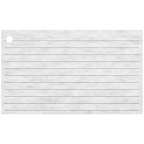 Colonial Cards: 150 Gray Parchment 3" x 5" Index Cards, Lined Landscape Format with Corner 1-Hole Punched and 4 Binder Rings - color: gray parchment