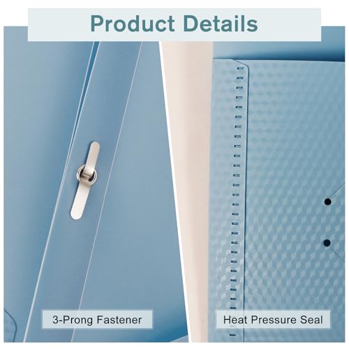 Plastic andPockets and Prongs,2-Pocket and3 Fasteners, Pastel Folders Holds 8-1/2" x 11" Paper for School/Office/Home, 6 Packs - color: Gray-green, size: 6-Pack