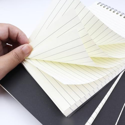 4 Pcs Top Bound Spiral Notebook,8.3 inch x 5.8 inch,60 Sheet,7mm College Ruled Paper,A5 Spiral Note Pads Memo Lined Notebook Journal for School and Office Supplies (Black) - color: Black (4pcs)