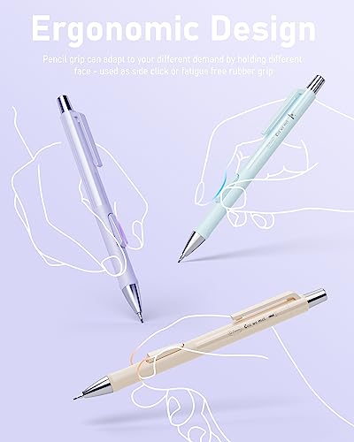 Nicpro 4PCS Pastel Mechanical Pencil 0.5mm, Cute Fast Click Mechanical Pencils Set with 100PCS HB Lead Refills, Erasers and Eraser Refills, Aesthetic School Supplies for Writing, Drawing, Sketching | 100PCS HB Lead Refills, Erasers and Eraser Refills, Aes