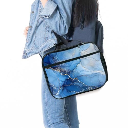 Blue Marble Lunch Bag Insulated Reusable Lunch Box Kids Girls Boys Cooler Thermal Tote Bag For Men Women School Work Picnic - color: Marble