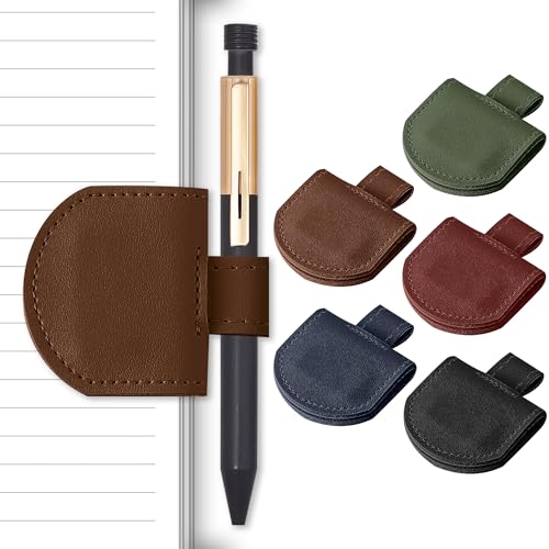 SESENSE Magnetic Pen Holder for Notebook - 5 Pcs Leather Magnetic Bookmarks Holder for Reading Women, Book Lover Gifts for Bookish, Standard Size - color: 5 Pcs B Color Set, size: Standard Size