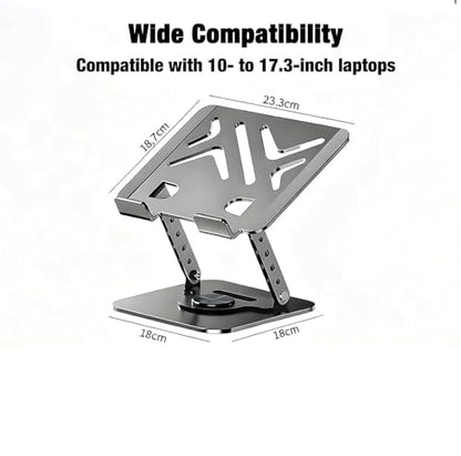 360° Rotating Metal Pad/Tablet Stand, Foldable Height Adjustable Desktop Holder for 4-13 Inch Pad/Tablet Home Office - color: Black