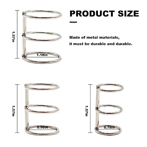 Saihisday 30 Pieces 3 Ring Metal Loose Leaf Binders 20 mm 25mm 30mm Inner Diameter Silver Book Rings Snap Split Hinged for Notebook DIY Travel Diary Photo Album