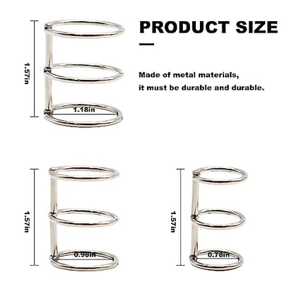 Saihisday 30 Pieces 3 Ring Metal Loose Leaf Binders 20 mm 25mm 30mm Inner Diameter Silver Book Rings Snap Split Hinged for Notebook DIY Travel Diary Photo Album