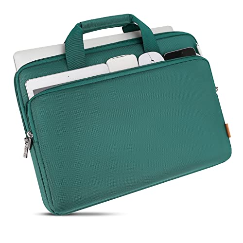 DOMISO 14 inch Laptop Case Sleeve Protective Cover Compatible with MacBook Air 15 M4 M3 M2,MacBook Pro,14-15 inch HP Dell ASUS Lenovo Chromebook,Waterproof Computer Bag with Handle,Green - color: Green, size: 14" Laptoptop/15" for mac book