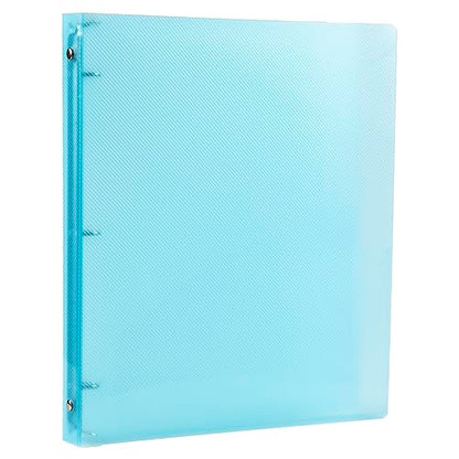 JAM PAPER Plastic 0.5 inch Binder - Light Blue 3 Ring Binder - Sold Individually - color: Light Blue, size: 0.5 inch