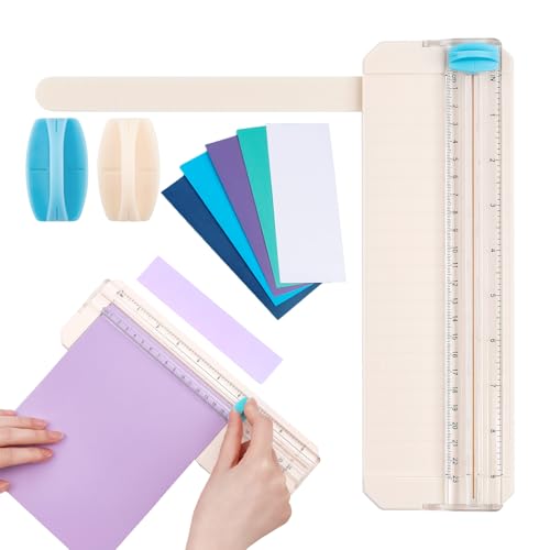 BAOFALI Mini Paper Trimmer with 1Cutting/1Scoring Blades Extending Ruler for Scrapbooking Craft, Paper, Postcards,Coupon, Photos,Label, Cardstock ect Closed Size Approx.26.5x8.5cm/10.4x3.3inch