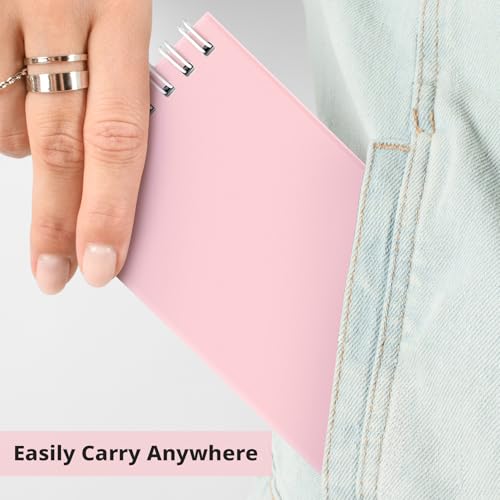 Taja Set of 8 Mini Pocket Notebook Top Spiral Nursing Notepads | Pink 3" x 5", Mini Little Spiral Notebook, Nursing Notepad, Perfect for Work, School, Office, Nurse, Travel - color: H.Pink