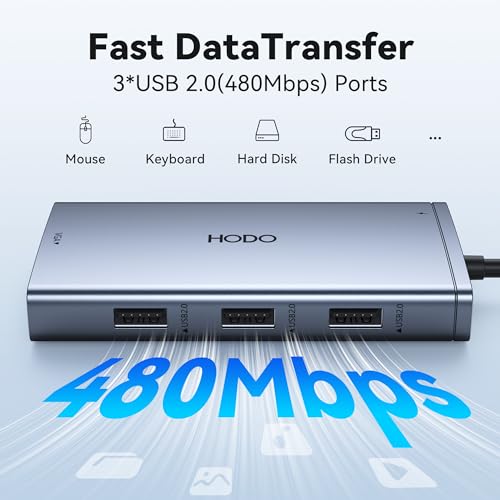 USB C 도킹 스테이션 듀얼 모니터, HP 노트북 도킹 스테이션 3 모니터용 | USB C 허브 쿼드 디스플레이 USB C 어댑터 - 4K HDMI+DP+VGA, 3USB 2.0, PD, USB C 도크 동글 8 in 1 컴퓨터 도킹 스테이션 델용