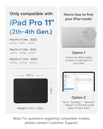 MOFT Dynamic Folio Case for iPad Pro 11" (4th 2022 | 3rd 2021 | 2nd 2020), Slim Magnetic Stand Case with 20+ Viewing Angles, Auto Wake/Sleep,Jet Black - color: Jet Black, size: iPad Pro 11"(4th 2022/3rd 2021/2nd 2020)