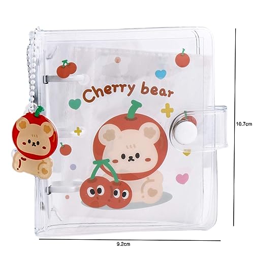 Leadigol Mini Photo Album Cover, 3 Ring Photocard Holder Book 1 Pc Binder Notebook Cover with 2 Pcs Loose Leaf Binder Ring Notebook Cove for Women Girl(White) - color: White