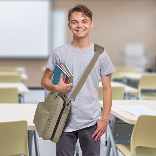 Sturdy 3 Ring Zipper Binder with Strap - 2" Binder with Pockets Holds 500 Sheets, Laptop & More - Durable & Easy to Carry - color: Mud