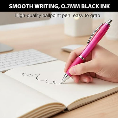 Custom Pens with Logo for Business - Pack of 100 Bulk Promotional Pens - color: Pink