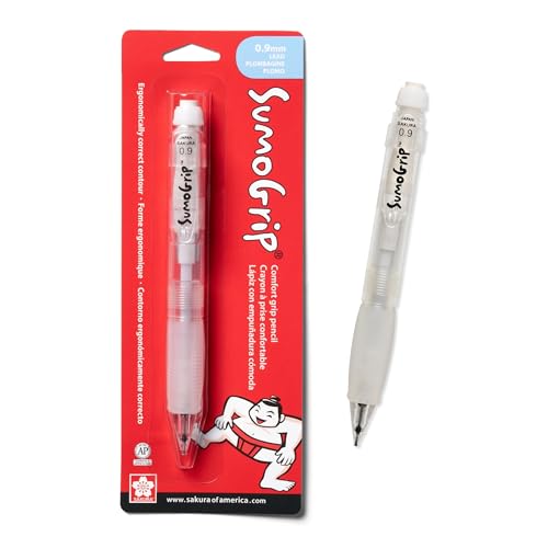 SAKURA 50280 SumoGrip 0.9-mm Pencil with Eraser, Clear - color: Clear