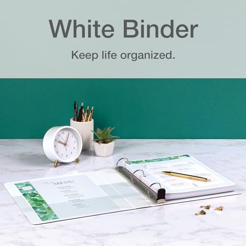 Cardinal 3 Ring Binder, Binders for School and Office, Durable 3 Inch Premier Easy Open Binder, ONE-Touch Locking Slant-D Rings, 650-Sheet Capacity, ClearVue Cover, PVC-Free, White (10330) - size: 3-Inch (Pack of 1)