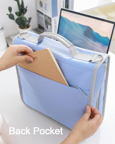 3" D-ring Zipper Binder with 700+ Sheets Capacity | 3-ring Zip Up Binder with Shoulder Strap for School, College, Office, Compatible with 13" MacBook/Tablet (Light Blue) - color: Light Blue