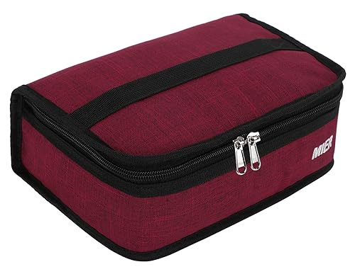 MIER Small Lunch Bag for Kids & Adults Compact Insulated Lunch Box Portable Thermal Mini Cooler for Work School Travel, Dark Red - color: Dark Red, size: Mini