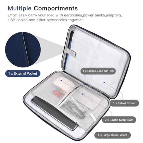 9-11 Inch Tablet Sleeve Bag for iPad Pro 11 M5 M4/Air 11 M2 M3 M4,Samsung Galaxy Tab A9+ S11 S9/S8 Ultra 11"/A8/S7/A7/S6 Lite 10.4"/S5e,iPad Air 5 4 10.9"/Air 2 9.7"/iPad 9 8 10.2" Pouches Case-Blue - color: Blue, size: 9-11 Inch