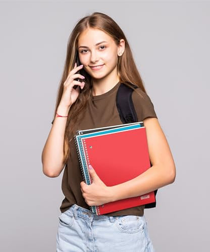 Dunwell 3 Subject Notebook College Ruled (Red), 150 Sheets (300 Pages), Spiral Notebook 8.5 x 11, Plastic Cover, 3 Pocket Divider Folders, 3-Hole Punched Perforated Paper - color: Red