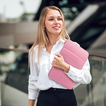 MicaYoung13-13.3 Inch Laptop Sleeve Case Padded Computer Protective Cover Bag Lightweight Shockproof Compatible with 13.3 inch Chromebook Notebook 14 inch MacBook Pro M1 M2 M3 (2021-2024), Pink - color: Pink, size: 13"-13.3"