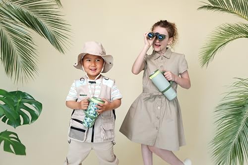 Ello Oasis 14oz Stainless Steel Toddler Tumbler with Handle & Retracting Straw, 100% Leakproof, Double-Wall Vacuum Insulated, Kids Water Bottle for School, BPA Free, Dishwasher Safe, Dinos - color: Dinos, size: 14 Ounces