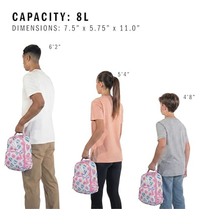 adidas Kids Santiago Lunch Bag for Girls & Boys – Insulated Cooler Lunchbox, 8L - color: 4.0/Adi Heart Melange Chalk White/ Bliss Pink