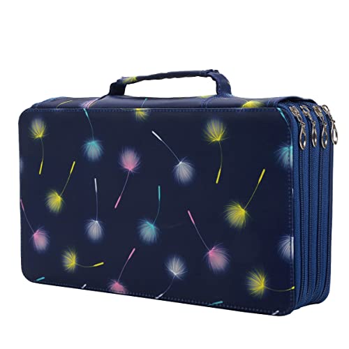 Portable Colored case Organizer Slot holds 300 pcs Pencils with Printing Pattern for Watercolor Pens or Markers, Pencil Case Organizer for Artist - color: A-Dandelion, size: 300