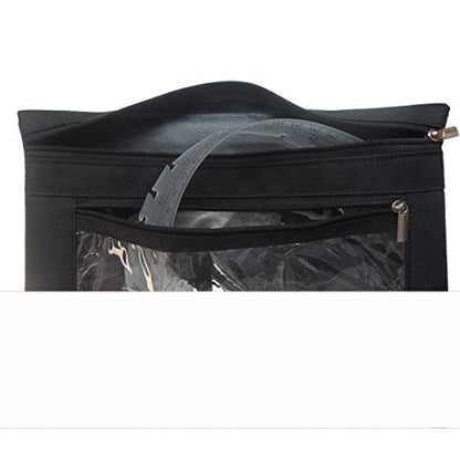 3 Ring Binder Pencil Pouch with Durable Zipper Binder Pencil Case with Clear Window 2 Pocket Black Canvas 2 Pack