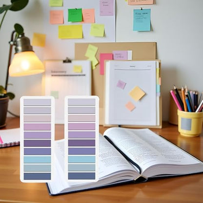 400 Pcs Purple Sticky Index Tabs, Page Markers Notes Tabs Writable and Repositionable Book Flags Tabs Strip Index Tabs for Page Marking Classify File