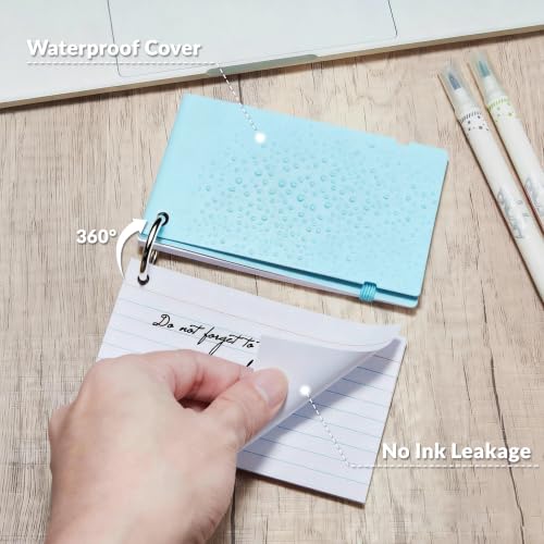 NEEWAY Ruled Index Cards with Ring 3x5 Inches, 200 Count Note Cards Lined, Flash Cards with Rings for Studying, Home and Office (Light Blue) - color: Light Blue