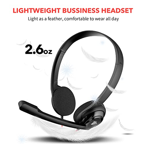 NUBWO USB C Headset with Mic for Laptop, Phone,Headphones with Noise Cancelling Microphone for Computer, On-Ear Wired Office Call Center Headset for Boom SkypeWebinars, in-line Control | Headphones with for Computer, Laptop, Phone, On-Ear Wired Office Cal