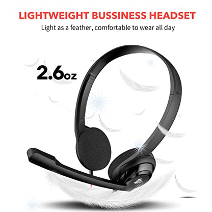 NUBWO USB C Headset with Mic for Laptop, Phone,Headphones with Noise Cancelling Microphone for Computer, On-Ear Wired Office Call Center Headset for Boom SkypeWebinars, in-line Control | Headphones with for Computer, Laptop, Phone, On-Ear Wired Office Cal